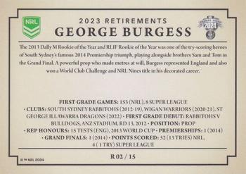 2024 NRL Traders Titanium - Retirements #R02 George Burgess Back